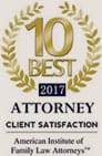 10 Best Attorney 2017 Client Satisfaction American Institute of Family Law Attorneys